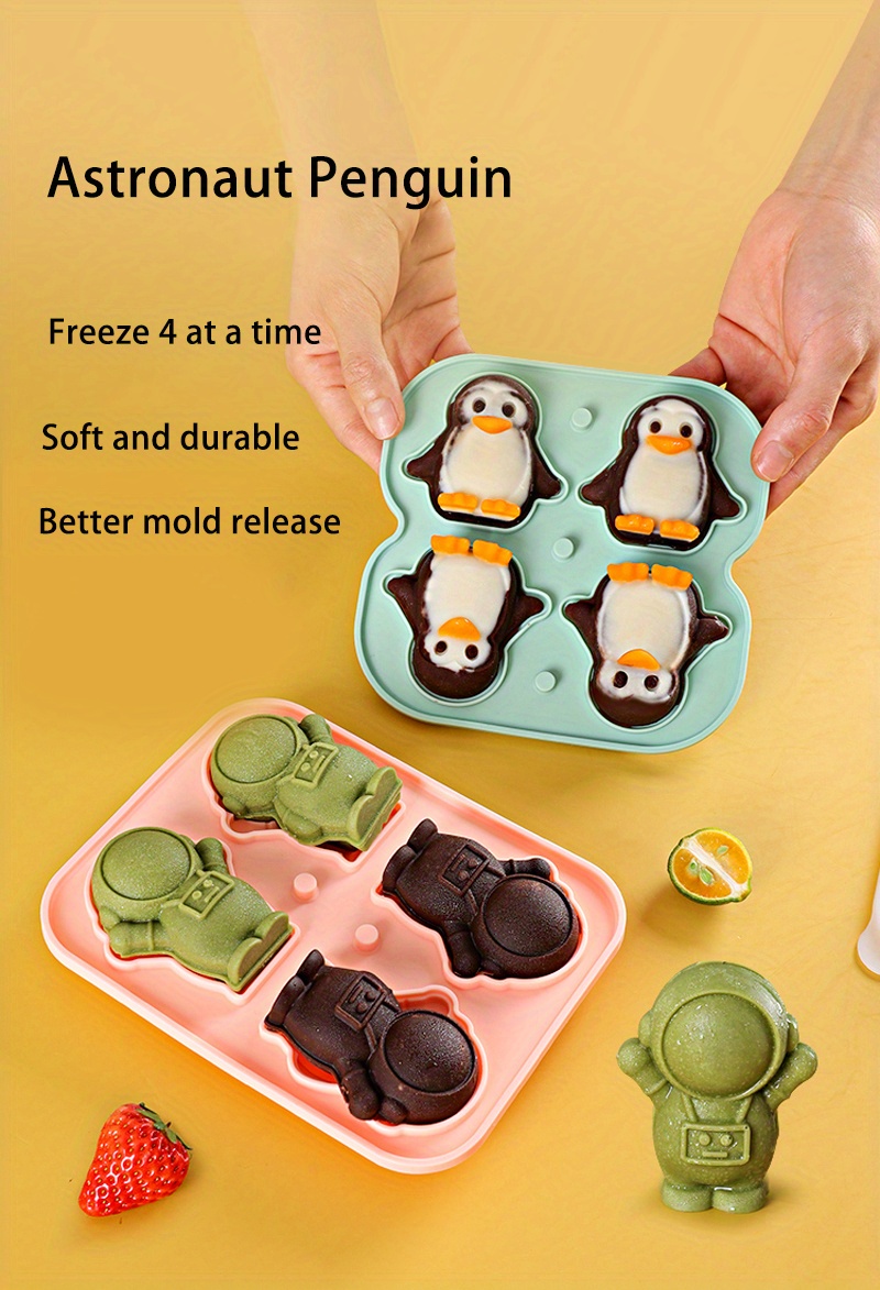 Penguin Model Ice Maker Mold Whiskey Frozen Penguin Ice Cubes Spherical Ice  Grid Ice Mold Food Grade Ice Storage Box - Temu