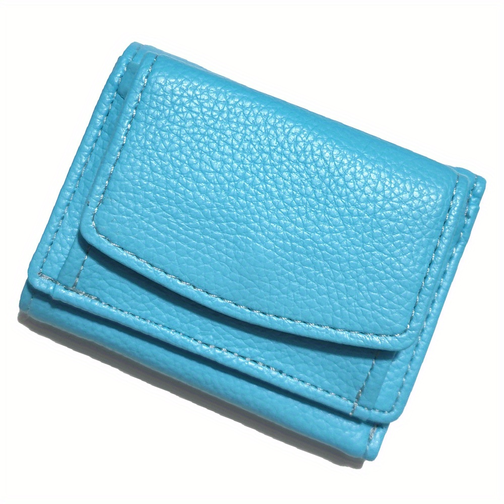 Women's Mini Wallet, Faux Leather Snap Button Coin Purse, Solid Coin  Pockets, For Everyday - Temu