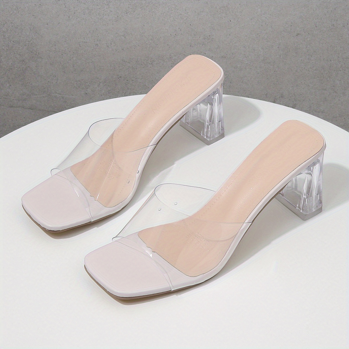 White slip clearance on heeled sandals