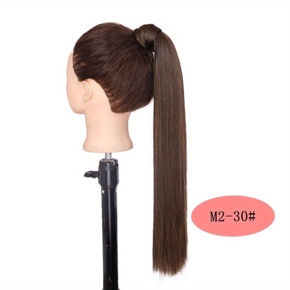 Synthetic Black Ponytail Hair Extension 22 34 Long Straight Ponytail Wrap Around Ponytail Clip in Hair Extensions Natural Hairpiece for Women