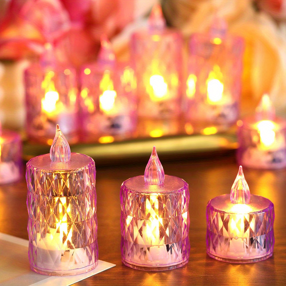 Lot de 12 bougies led sans flamme, lampe électrique statique, sans cire,  décoration de Table, pour la saint-valentin, pour un mariage ou noël -  AliExpress