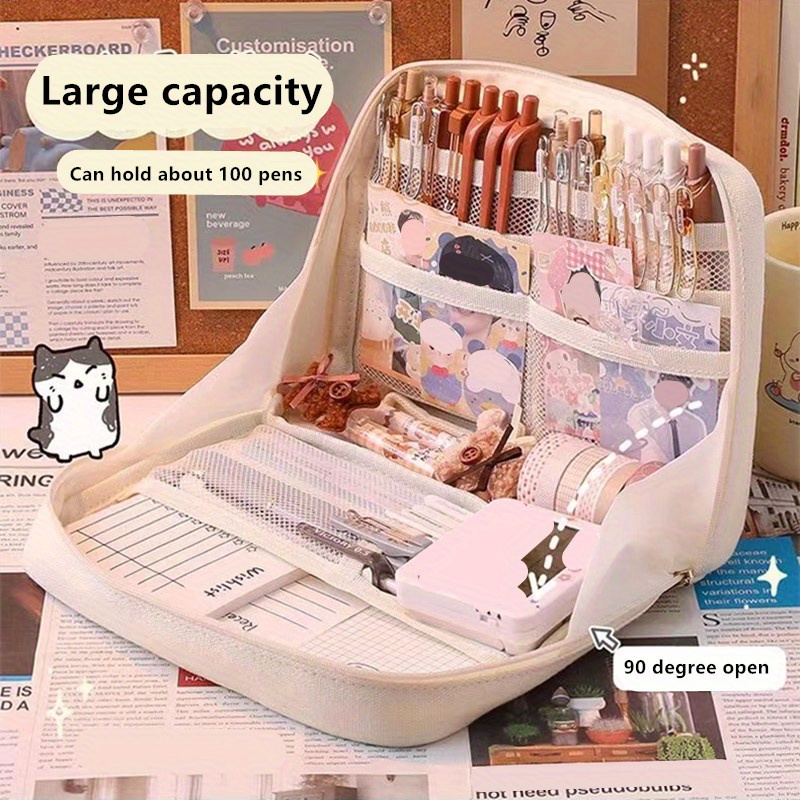 Large Capacity Pencil Case Stationery Bag Pen Case Student Temu