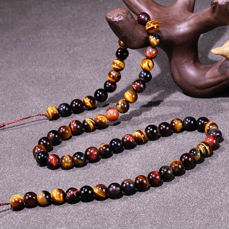 natural three color tiger eye stone loose beads round beads wholesale semi finished products dly jewelry woven bracelet necklace sweater chain details 2