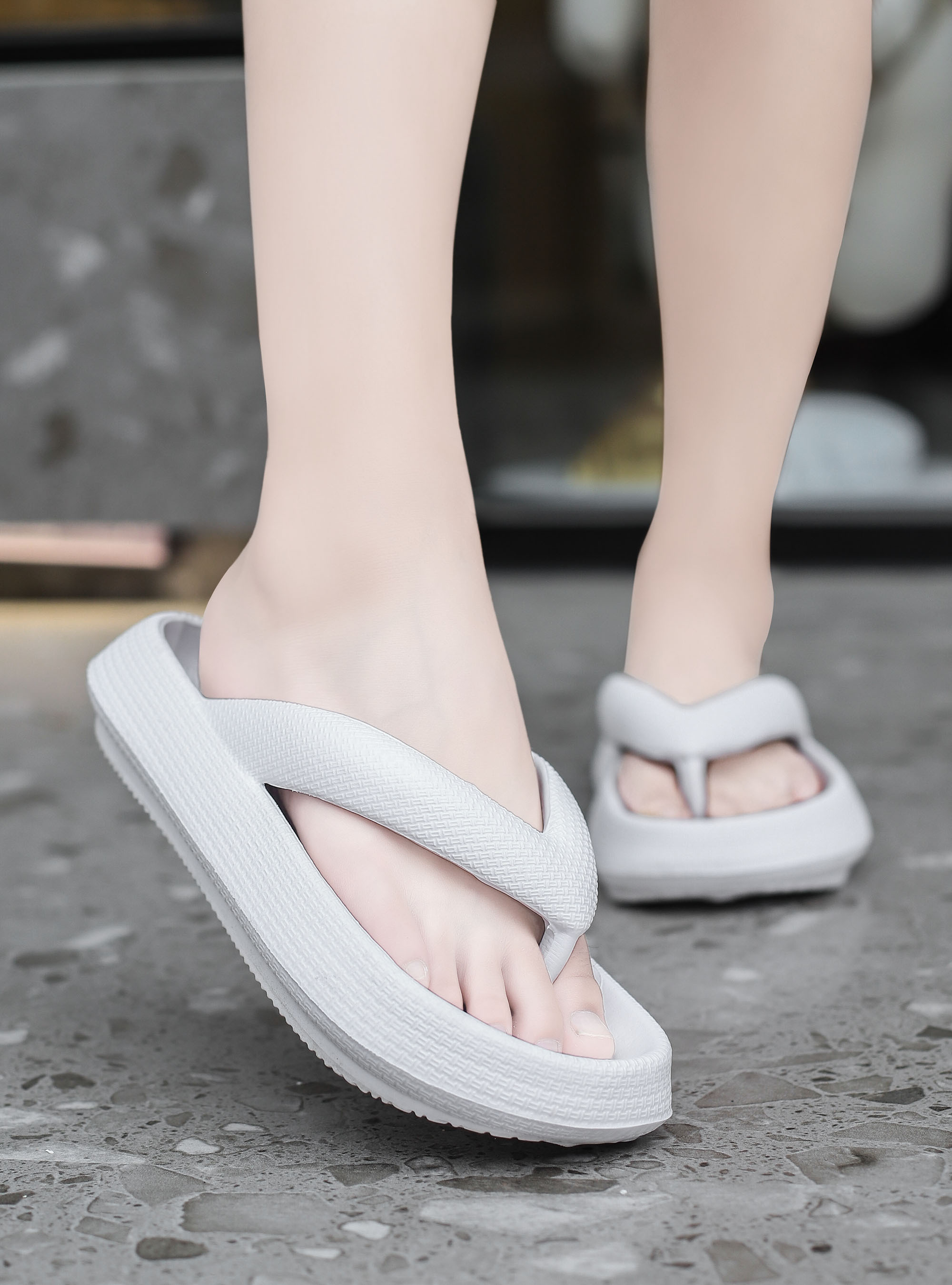 Flip Flop Slippers，Ladies Slippers, Fashion All-Match Non-Slip Shoes for  Summer, Thick-Soled Sandals-White_38 price in UAE,  UAE