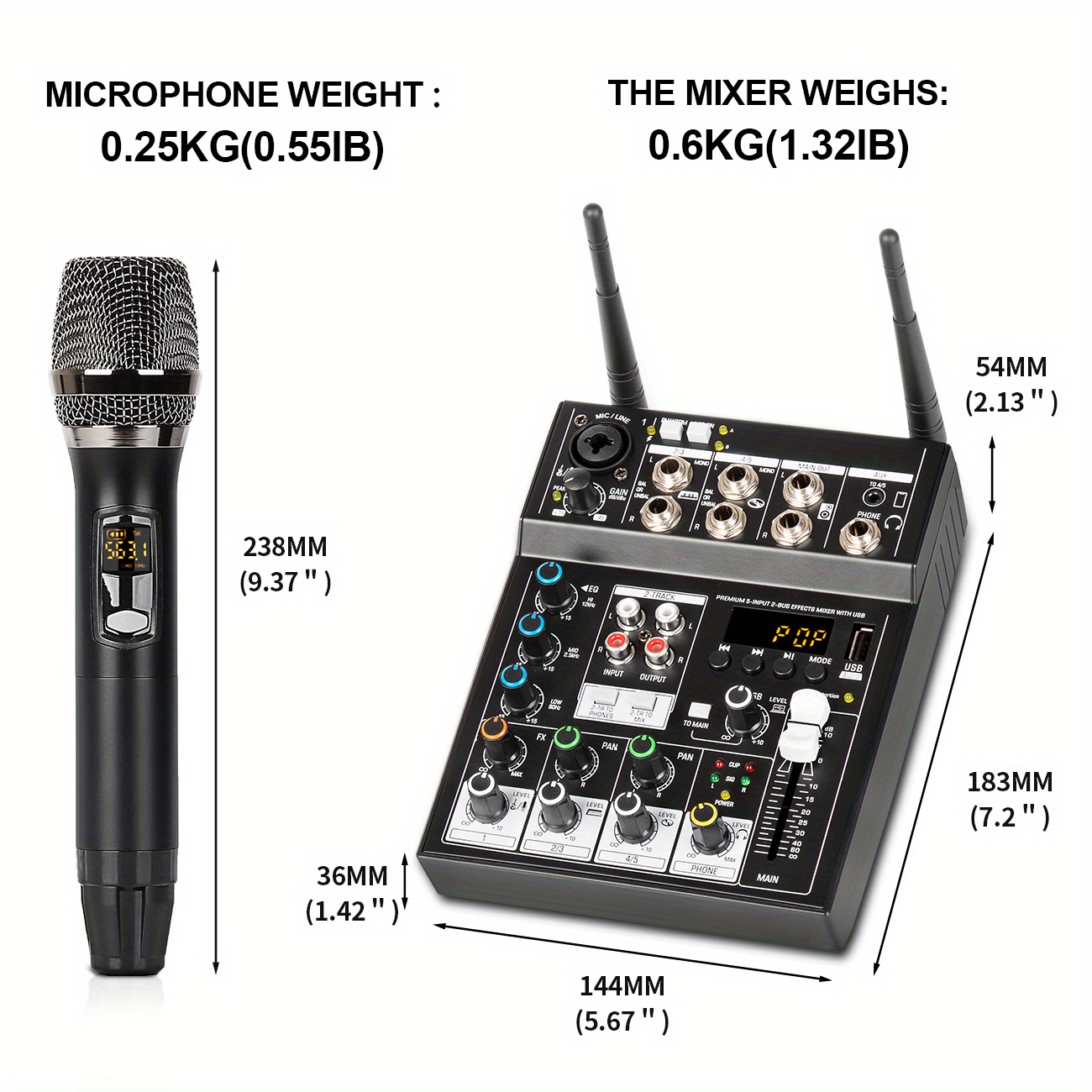 Mezclador de Audio de 6 canales, consola mezcladora de sonido, conector de  micrófono XLR, adaptador de EE. UU. para grabación de escenario de DJ,  perfke tablero mezclador
