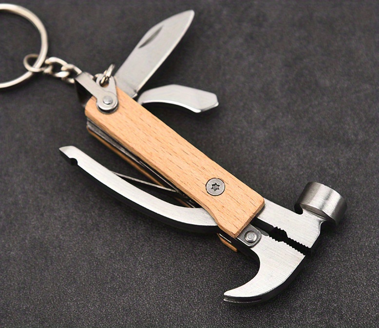 Punk Mini Tool Hacksaw Hand Ax Pliers Charm Shifter Keychain Kit