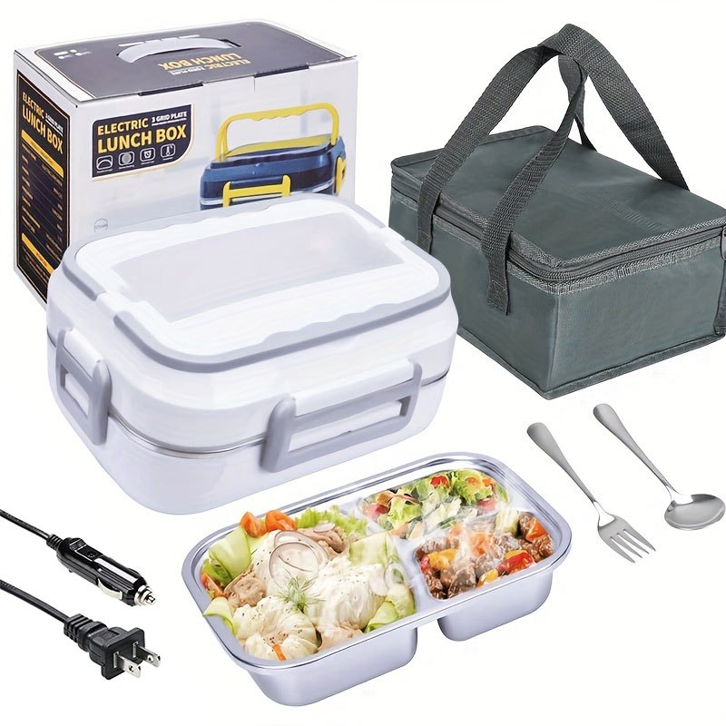 1pc Portable Car Lunch Box, 12v Car Food Heater, Portable Personal Mini Electric  Heated Lunch Box, Ideal For Travel/camping/picnic/family Gathering