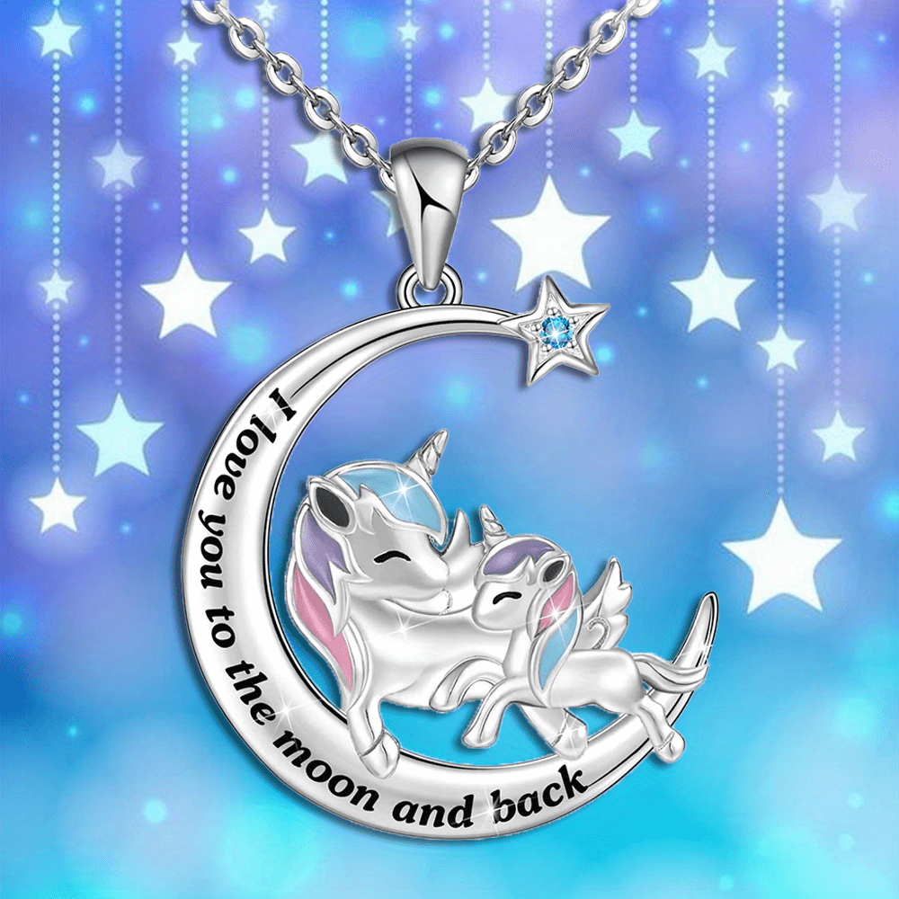 Mother daughter moon store necklace