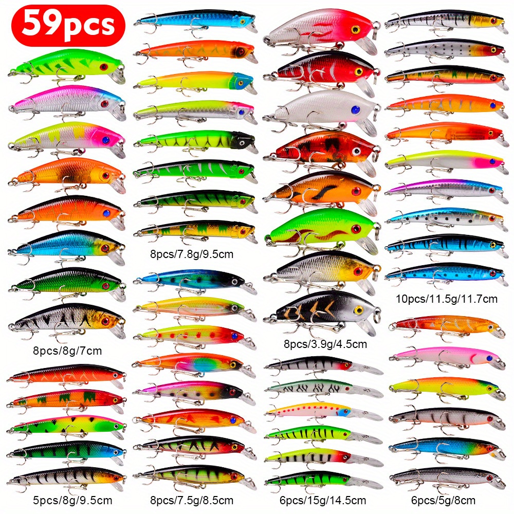 Multi Fishing Lures Set Wobblers Mixed Colors Soft Lure Kit Artificial Hard  Bait Minnow Metal Jig