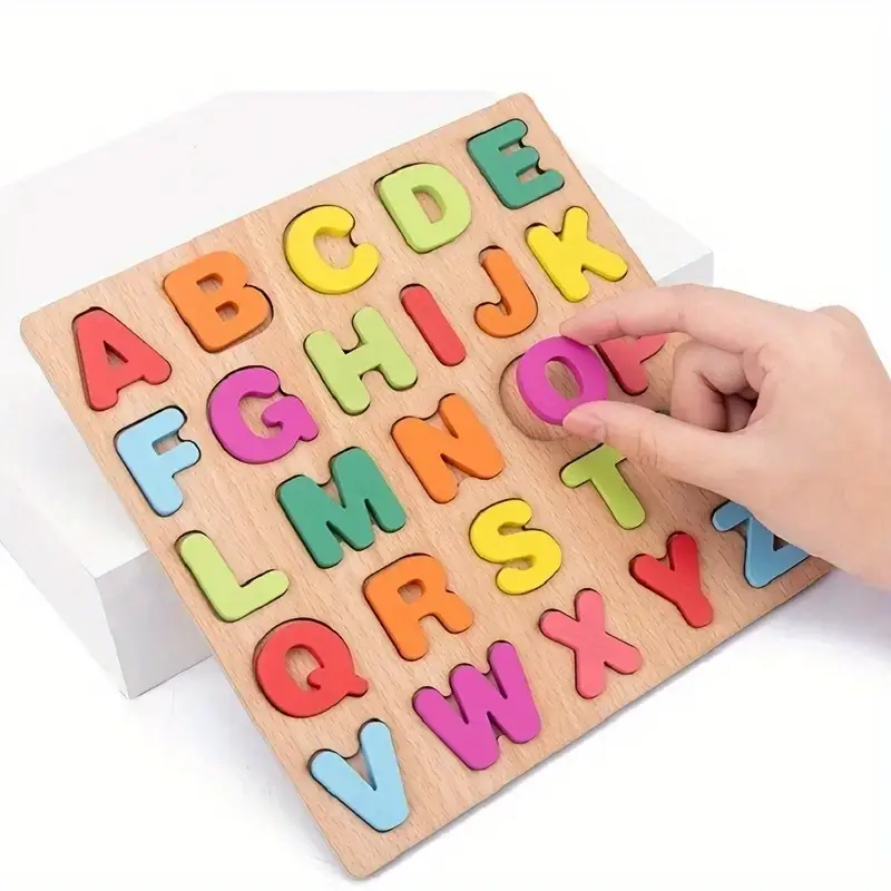 20cm 7 9in wooden puzzle board game alphabet numbers shapes matching for kids montessori toys for children gifts perfect educational gift halloween thanksgiving day christmas gift details 3