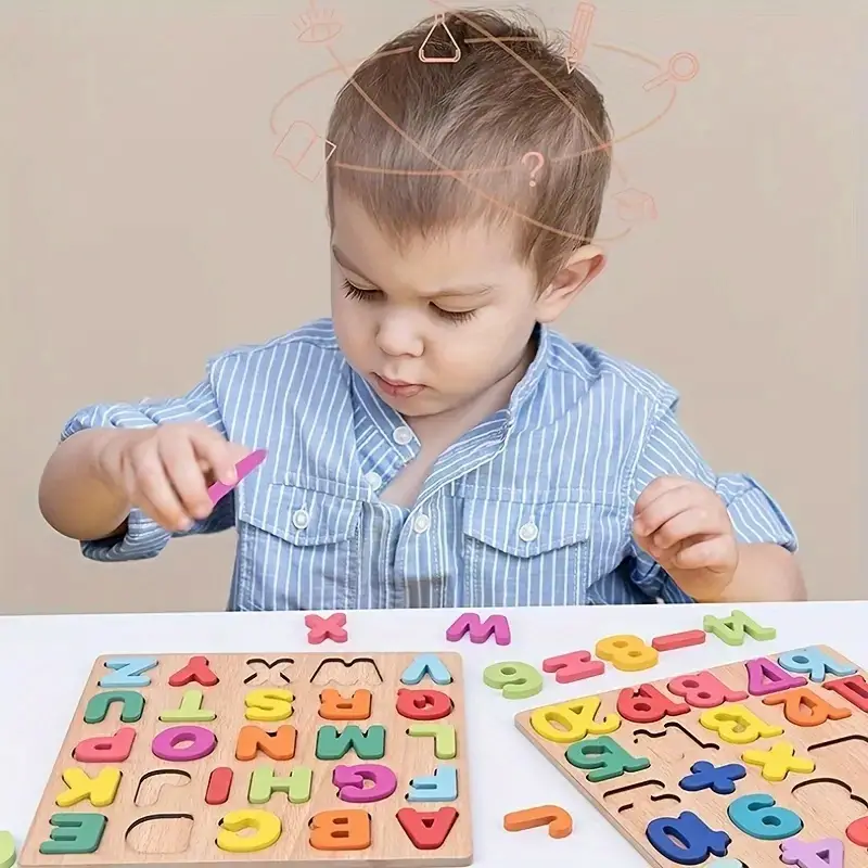 20cm 7 9in wooden puzzle board game alphabet numbers shapes matching for kids montessori toys for children gifts perfect educational gift halloween thanksgiving day christmas gift details 2