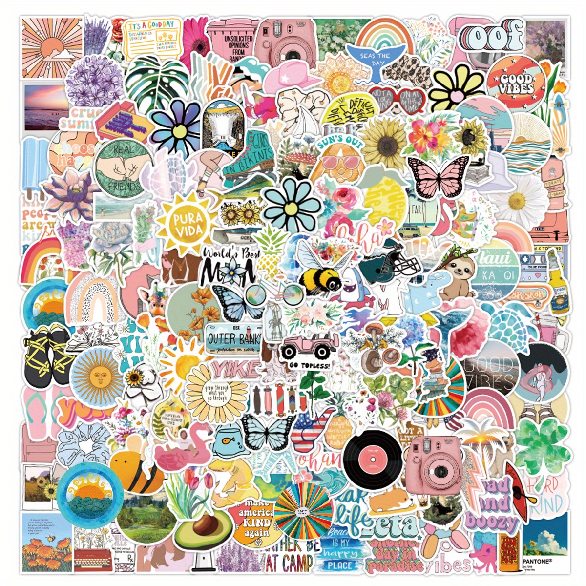 100 Pack Fun Stickers for Kids, Water Bottles, Laptops, Phone Cases,  Luggage, Scrapbooking, Waterproof Vinyl Cute Gifts for Teens, Girls and  Boys