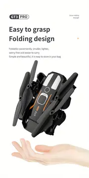 gt3 drone with dual camera 3 batteries optical flow location headless mode altitude hold mode foldable wifi fpv rc quadcopter helicopter toys gift for kids adults beginners details 1