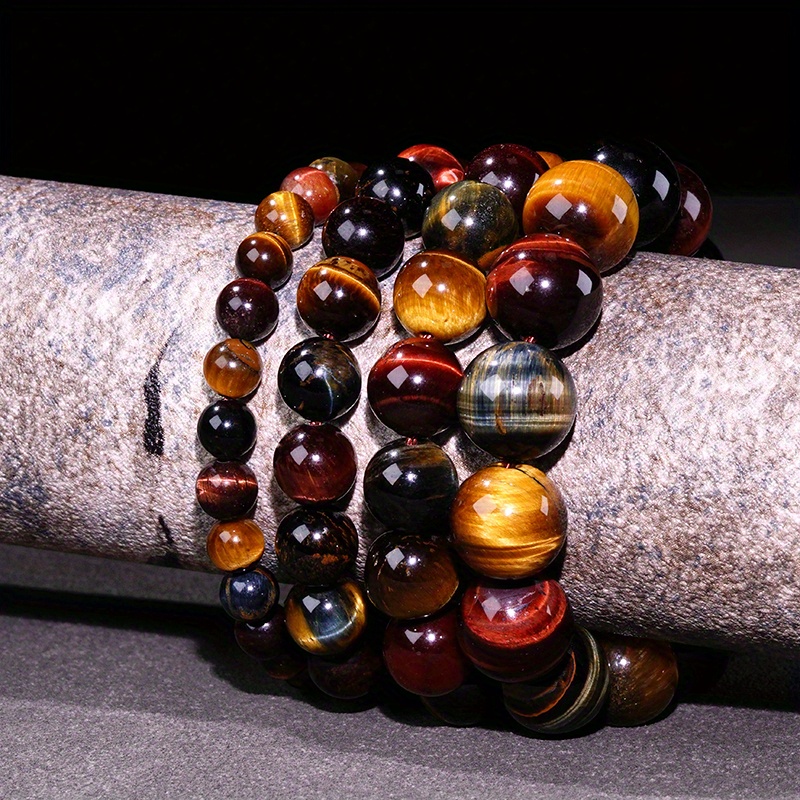 natural three color tiger eye stone loose beads round beads wholesale semi finished products dly jewelry woven bracelet necklace sweater chain details 6