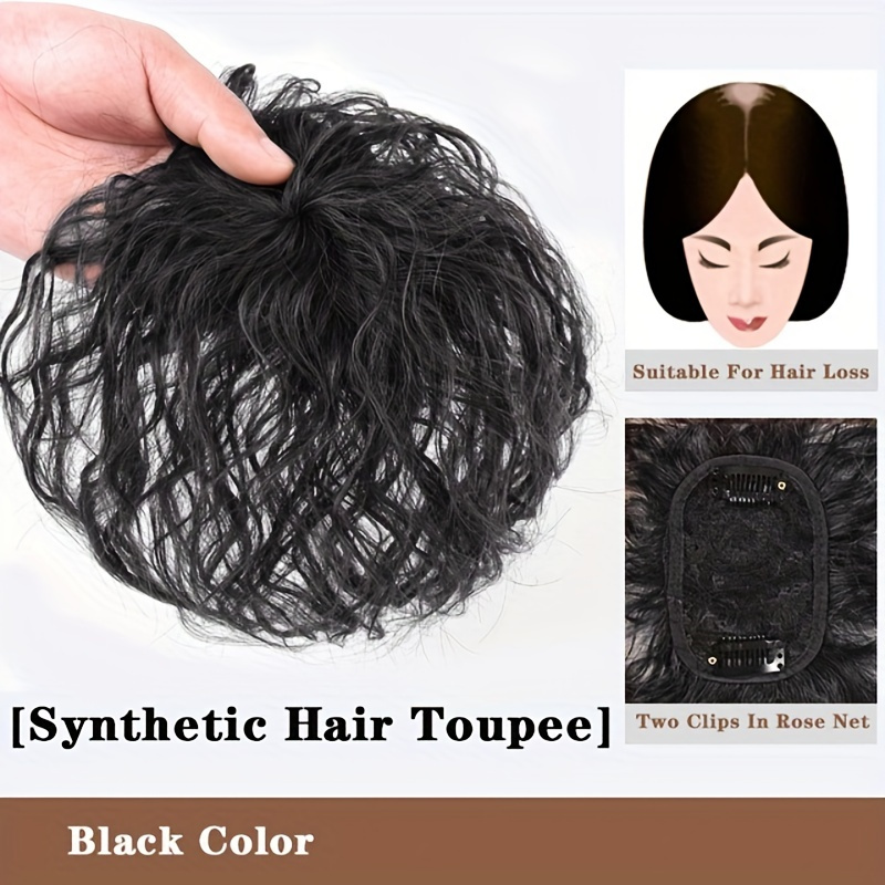 Short Curly Wavy Hair Toppers Patch Clip In Hair Pieces - Temu