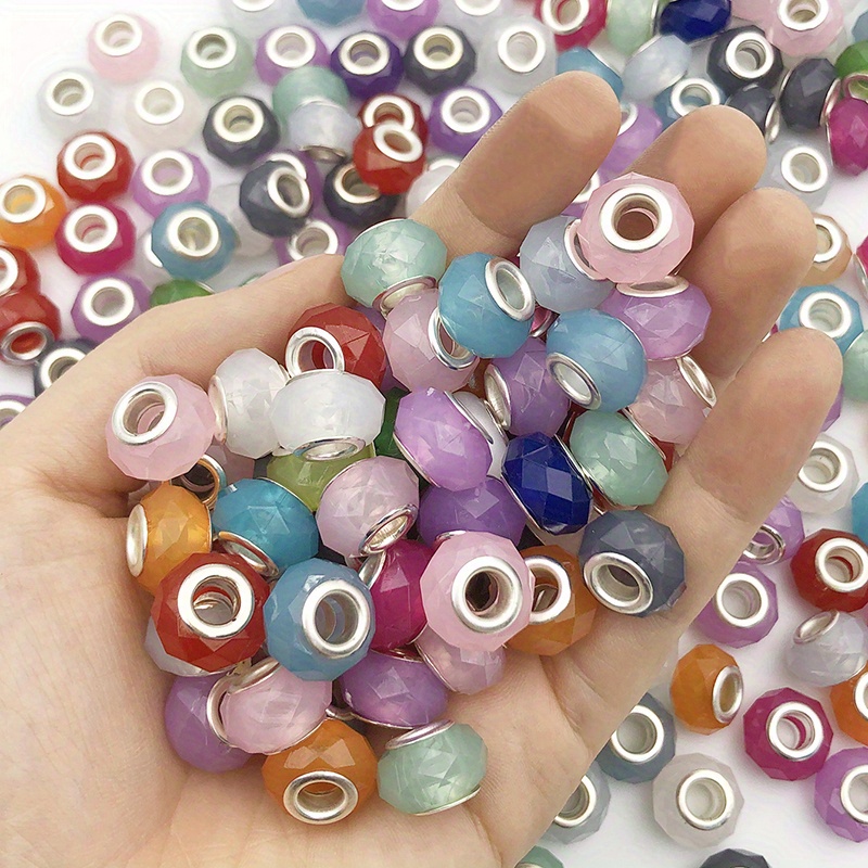 Pan Style Resin Colorful Large Hole Beads Jewelry Making Diy - Temu