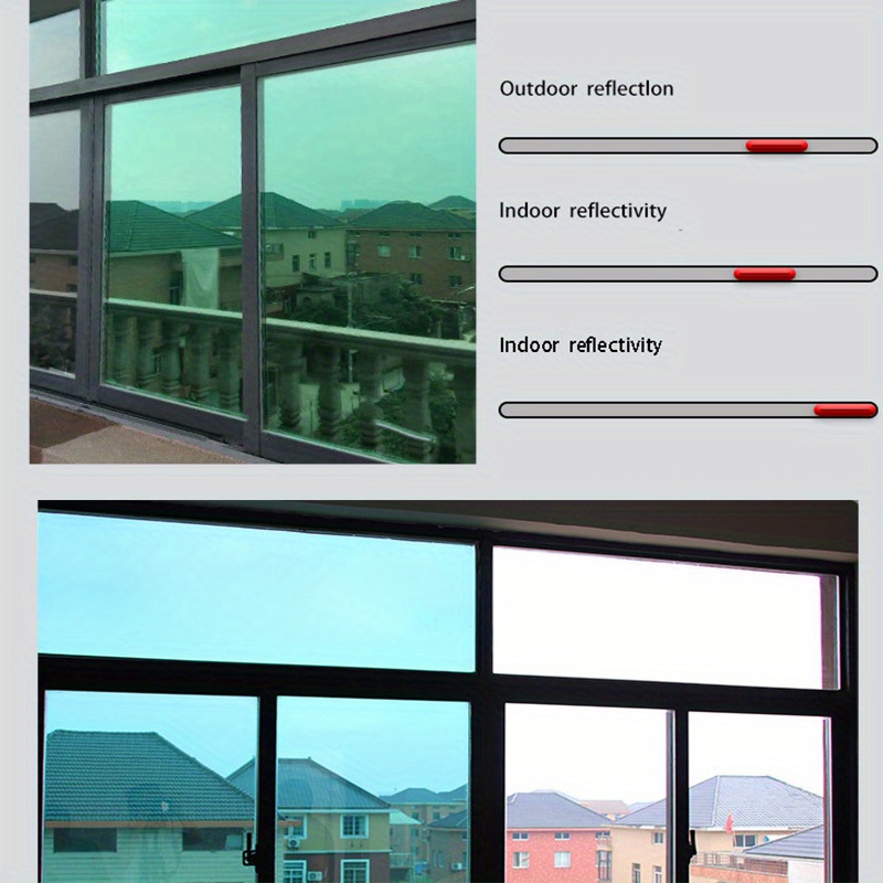 Length 2/3/5 Meter Mirror Window Film Insulation Solar Stickers UV  Reflective One Way Window