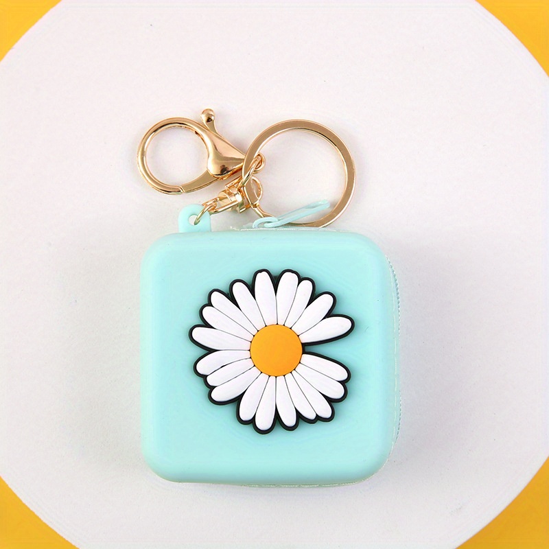 1 llavero creativo de cuero con flores para monedero, bolso exquisito,  accesorios para llavero, regalo de joyería para esposa, mujer, novia,  bolsillo