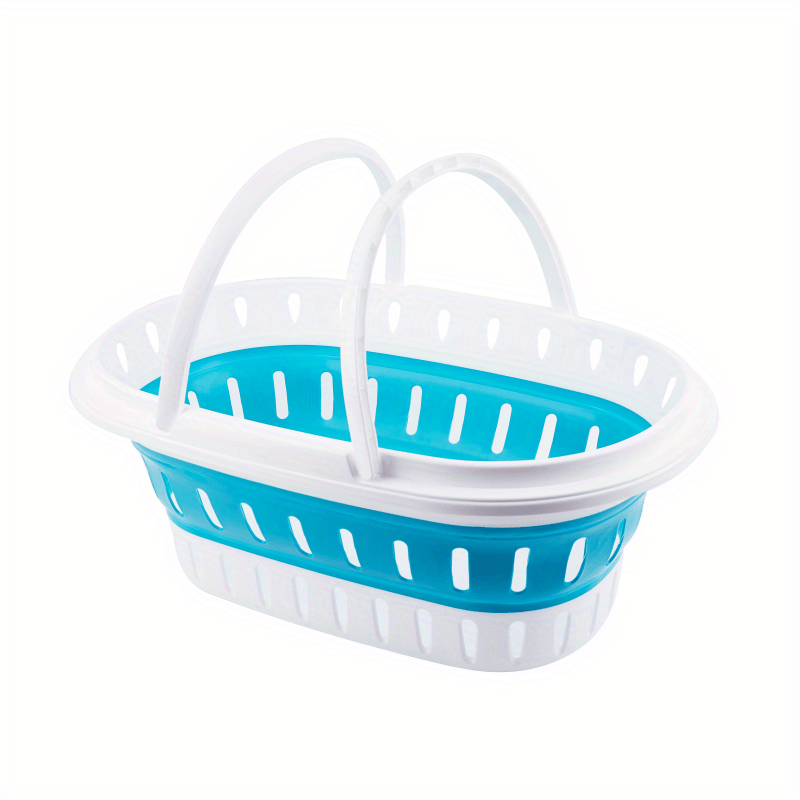 Large Silicone Collapsible Folding Storage Basket With Handels