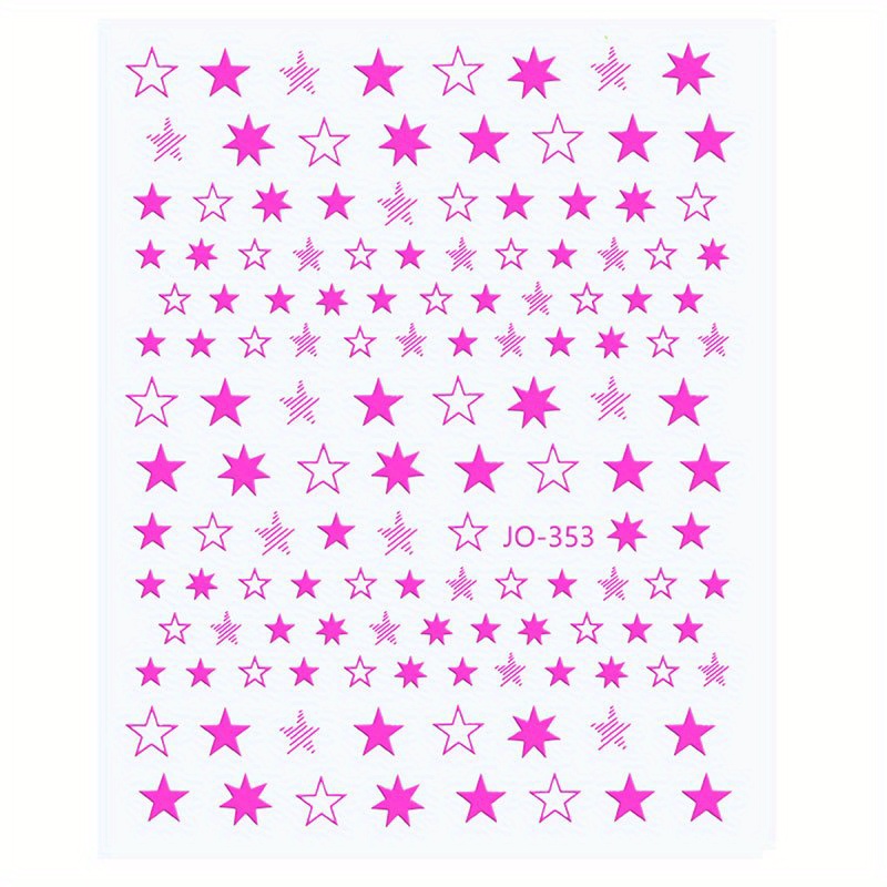 Small Metallic Rose Star Stickers, 1/2 Star Shape