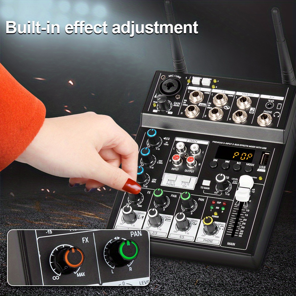Conector de auriculares mezclador de Audio de 6 canales, consola de mezcla  de sonido, micrófono de e Sunnimix mezclador de audio