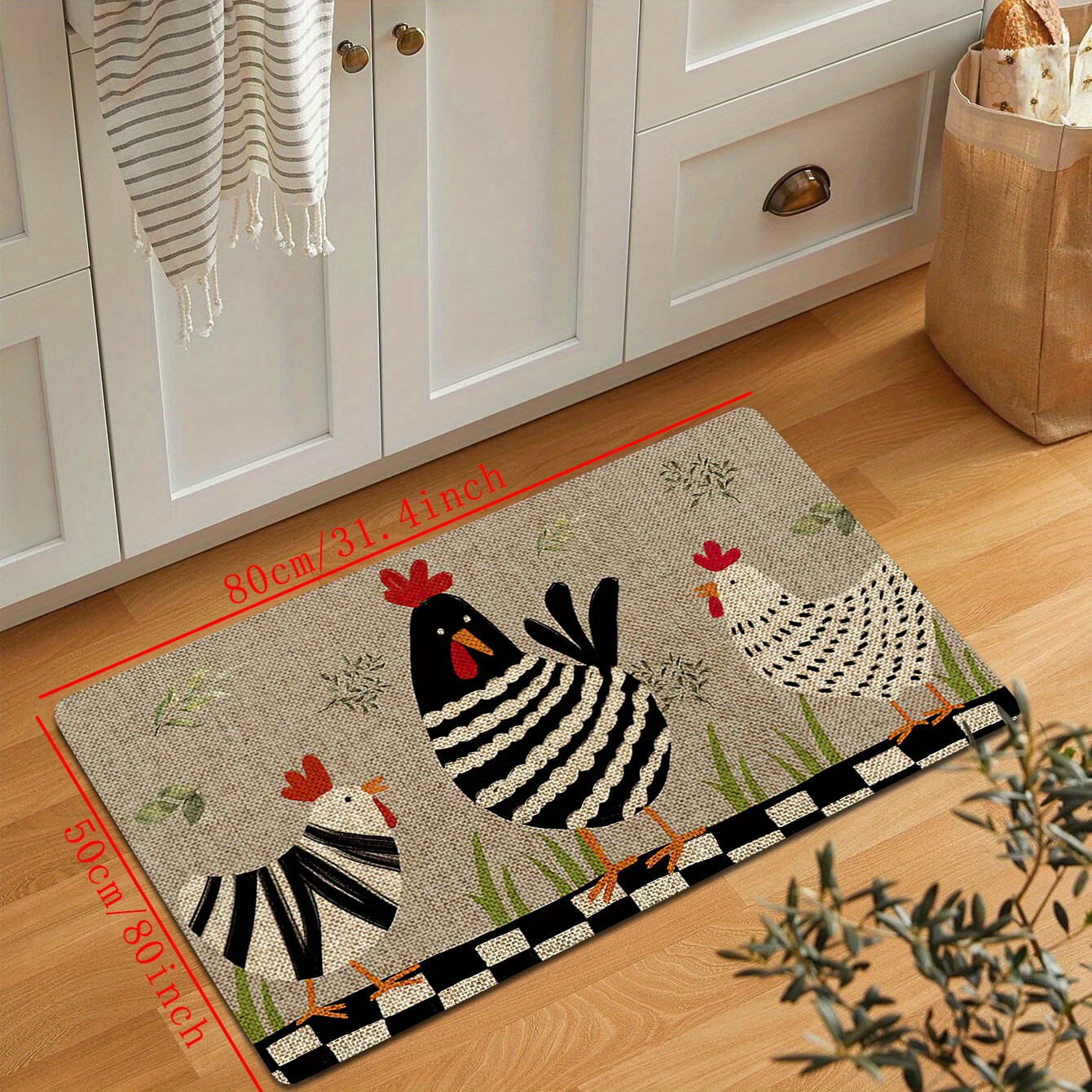 Funny Chicken Pattern Door Mat, 40 X 60cm Indoor Outdoor Entrance Doormat  Non Slip Cute Decorative Carpet Entry Rugs