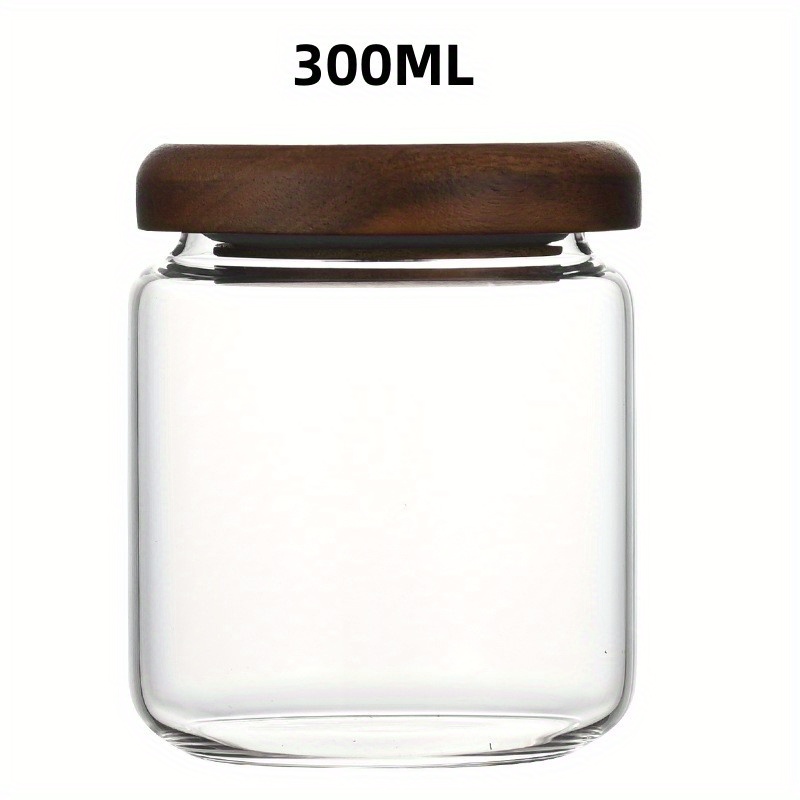 300ml Food Storage Glass Jar, Glass Jar Acacia Lid