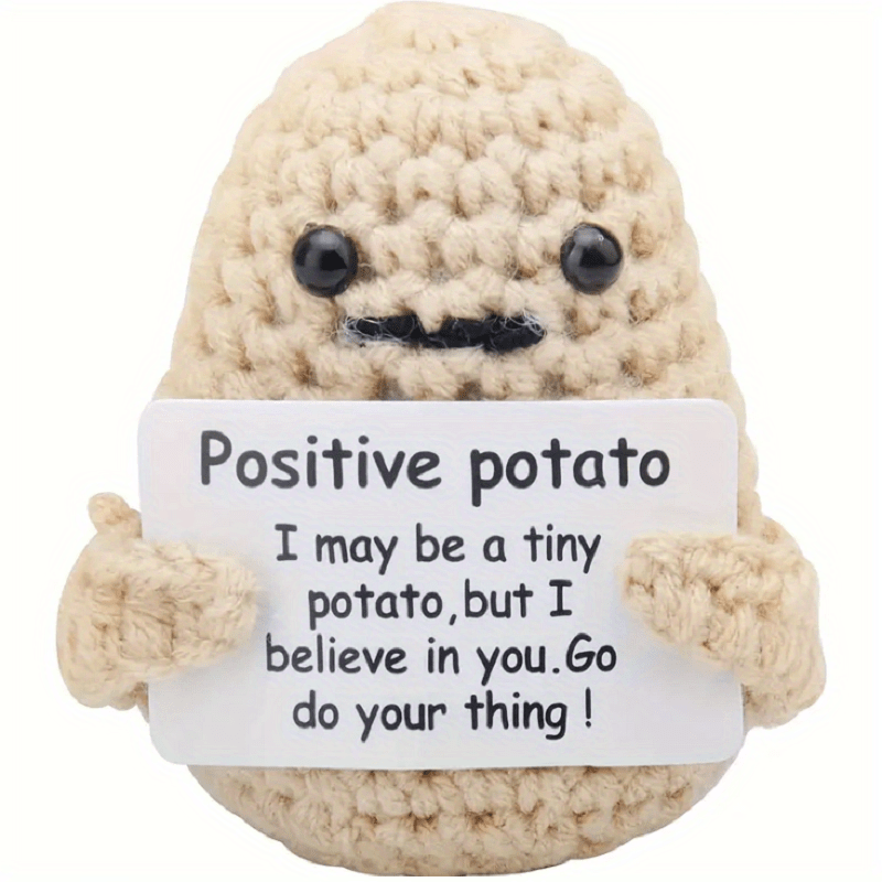 Funny Positive Potato Doll Knitted Inspirational Positive - Temu United  Kingdom