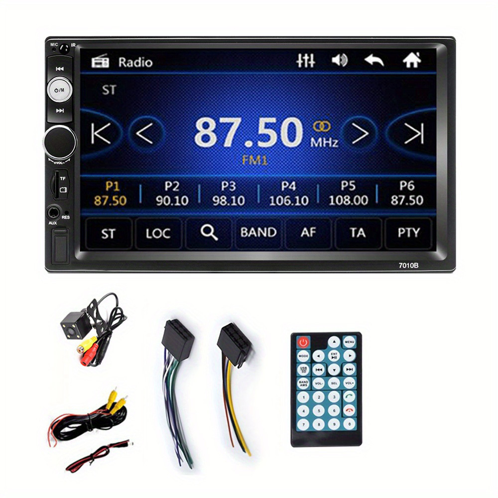 Reproductor de Radio para coche con pantalla táctil LCD General 2 Din de  17,78 cm, soporte de Audio para coche, cámara de visión trasera, enlace de  es