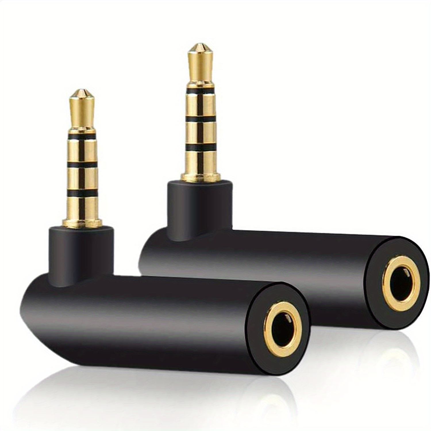 Image of 1pc/2pcs 3.5mm Right Angle Adapter, 90 Degree Right Angle Gold-plated Trs Stereo Male To Female Aux Audio Connector, Portable Audio Adapter For Headset Tablets Mp3 Players Phones Laptops Car Audio
