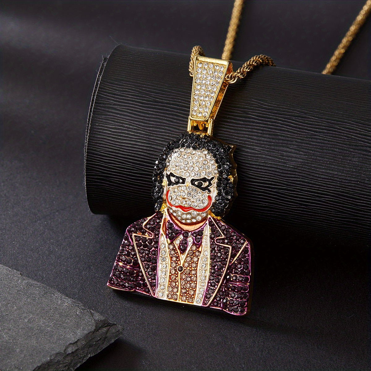 Hip Hop Joker Gold Pendant New Hip Hop Full Colorful Clown Pendant