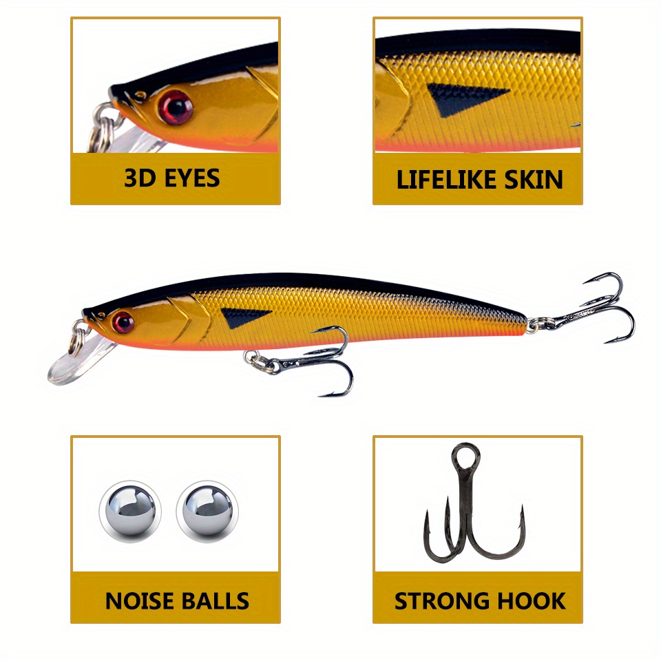 7-teiliges Trolling Kder Set  8cm / 40g Sinkende Wobbler Fr Hecht,  Barsch, Lachs & Forelle  Salzwasser & Swasser Salmo Minnow