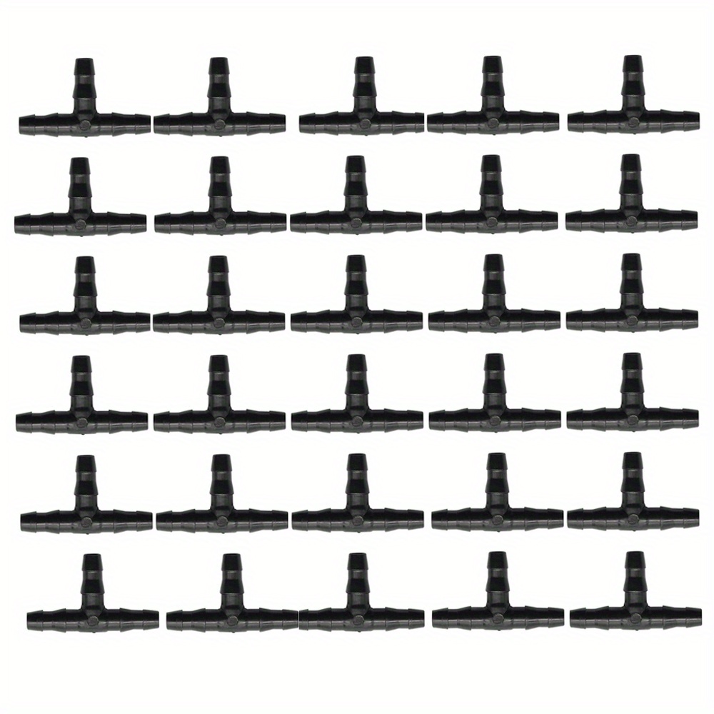 Image of 30pcs, Universal Barbed Tee Fittings Barbed Connectors Drip Irrigation For 4/7mm Water Tube Drip Irrigation Watering System