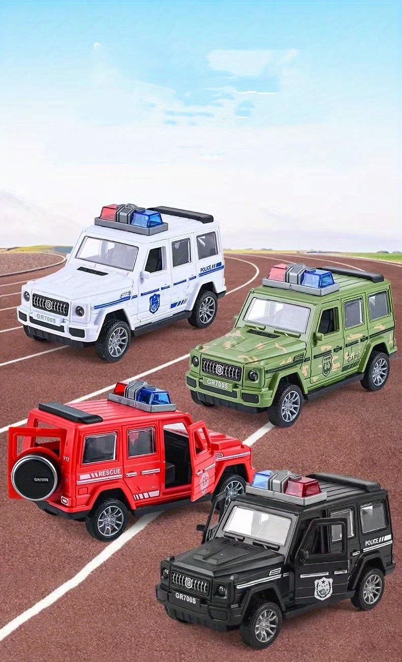 toy car inertia drop resistant openable door police car fire truck model off road small car details 0