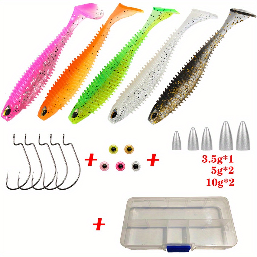 Soft Fishing Lure Kit,Swimbait Paddle Tail Wolly Bug Creature Baits Rubber  Worms Bait Soft Plastic Lure for Bass with Tackle Box (Type D - 40PCS) -  Yahoo Shopping