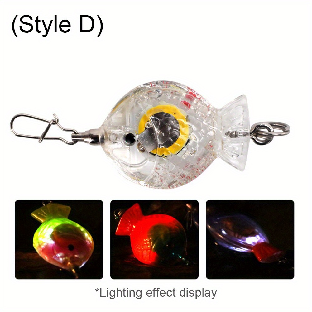 FTK 1Pcs LED Fishing Lures Spoons Underwater Bass Halibut Flasher Saltwater  Trolling Deep Drop Light LED Lighted Bait Flasher