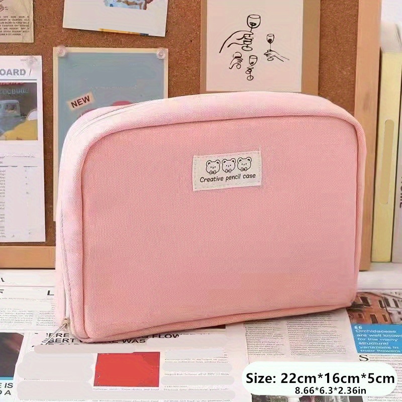 IMPCOKRU Small Pencil Bag Study Pencil Bag Key Pouch,Pink Ice  Cream,Stationery Storage Pencil Case for School Office Travel