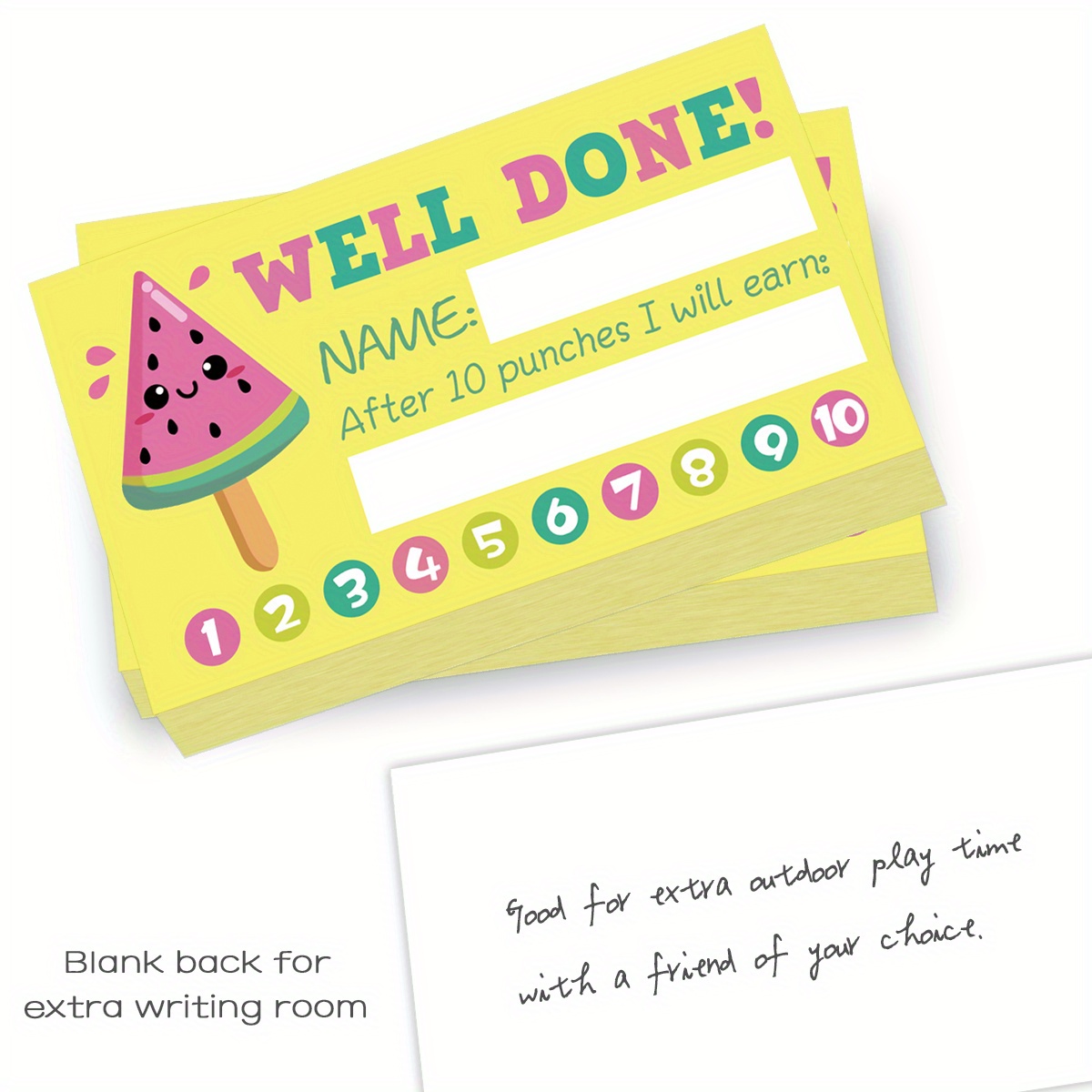 1/11pcs, Punch Cards With Hole Punch, My Reward Cards For Classroom Student  Home Behavior Incentive, For Business Loyalty Card, For Motivational Cute