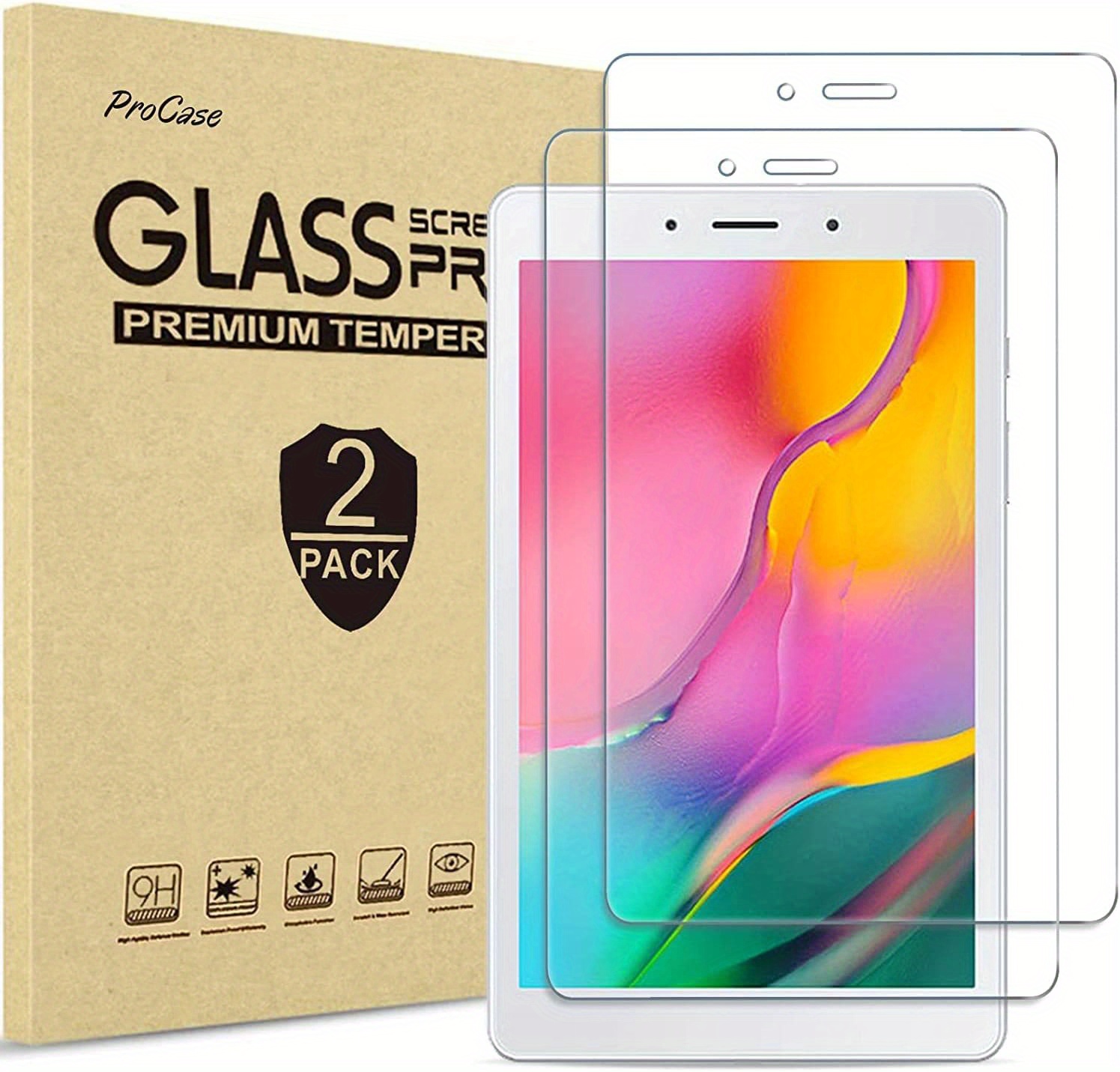 Galaxy Tab A 8.0 2019 Screen Protector T290 T295, Tempered Glass