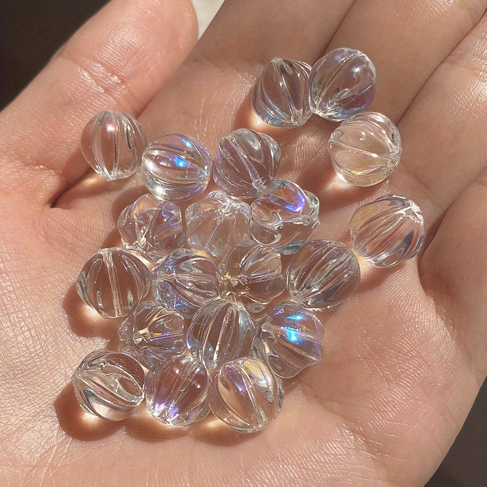 Scallion Powder Transparent Acrylic Beads Spacer Loose Beads Large Hole  Beads For Jewelry Making Diy Handmade Bracelet (hole: ) - Temu