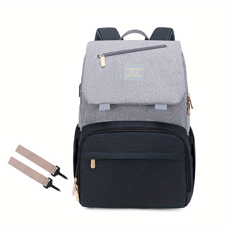 Large Capacity Diaper Backpack Classic British Style Mom Travel Bag