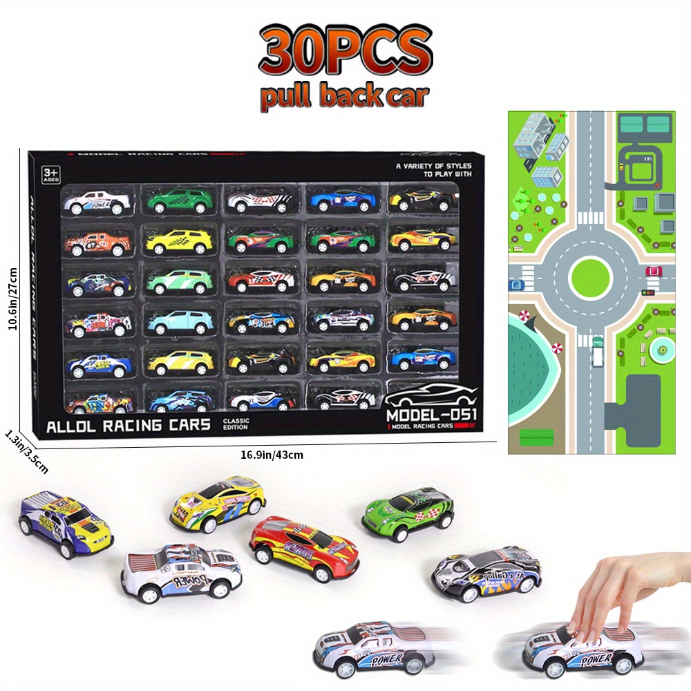 Auto Set Kinder mit 30 Spielzeugautos, Mini Spielzeug Matchbox Auto  Rennwagen Polizeiautos Tiny Trucks Bus Spielzeug Autos Spiele ab 3 Jahre  Kleine Kinderauto - Geschenke für Jungen und Mädchen: : Spielzeug