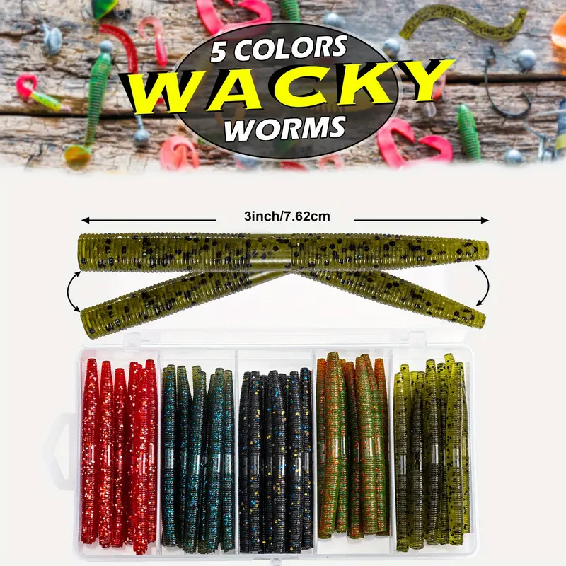 Senko Worms Fishing Lures Kit Soft Plastic Bait - Temu