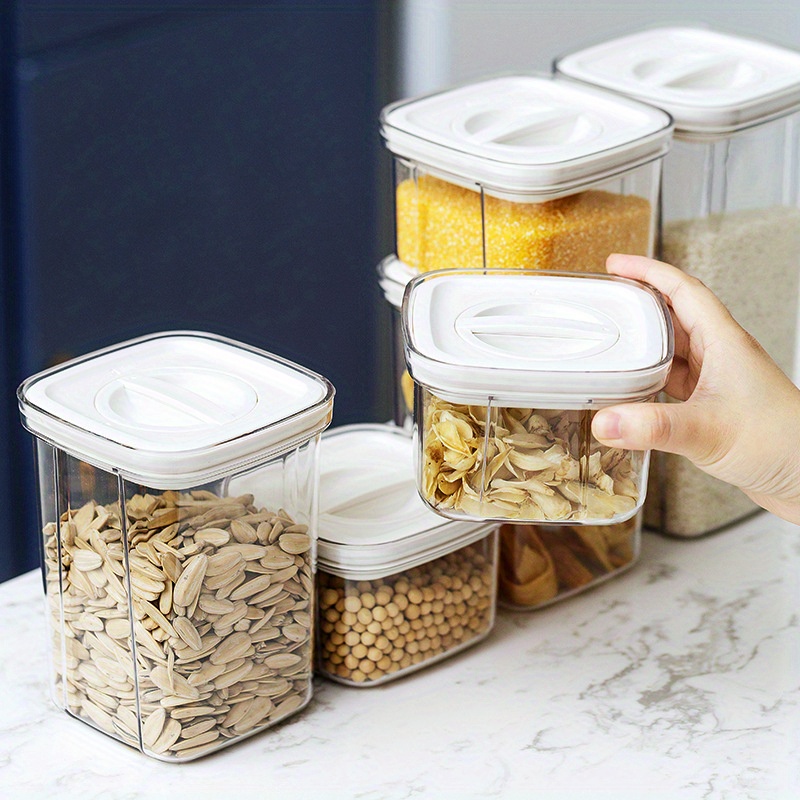 Airtight Food Storage Containers With Lids, Acrylic Kitchen Pantry  Organization And Storage, Dry Food Canisters For Cereal,pasta,flour,sugar,  With Lables, Marker, Hand Wash, Food Preservation Tank, Home Kitchen  Supplies - Temu