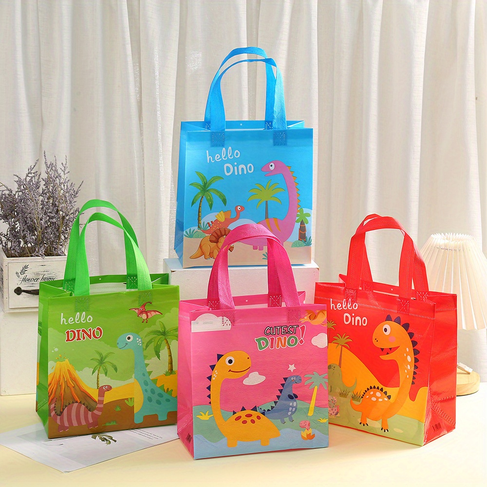 Dinosaur Gift Bags Dinosaur Party Favor Bags With Handles Litter Dino