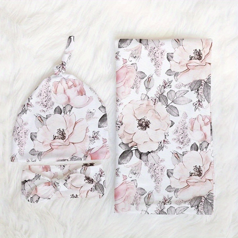 3 Piece Newborn Swaddle Cap Headband Set Anti Shock Elastic Wrap