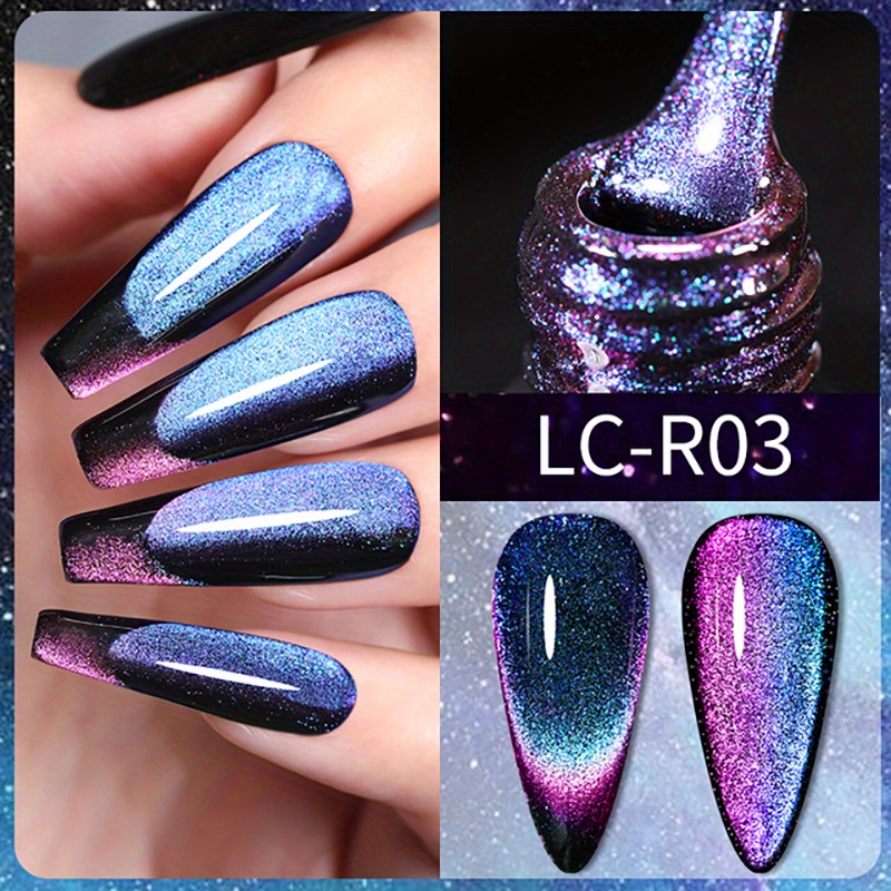 6 Colors 9d Holographic Broken Diamond Cat Magnetic Gel Nail - Temu