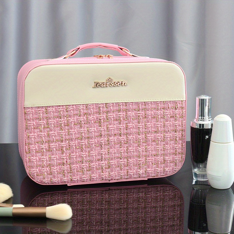 Portable Makeup Organizer Mirror Brush Holder Travel Bag - Temu