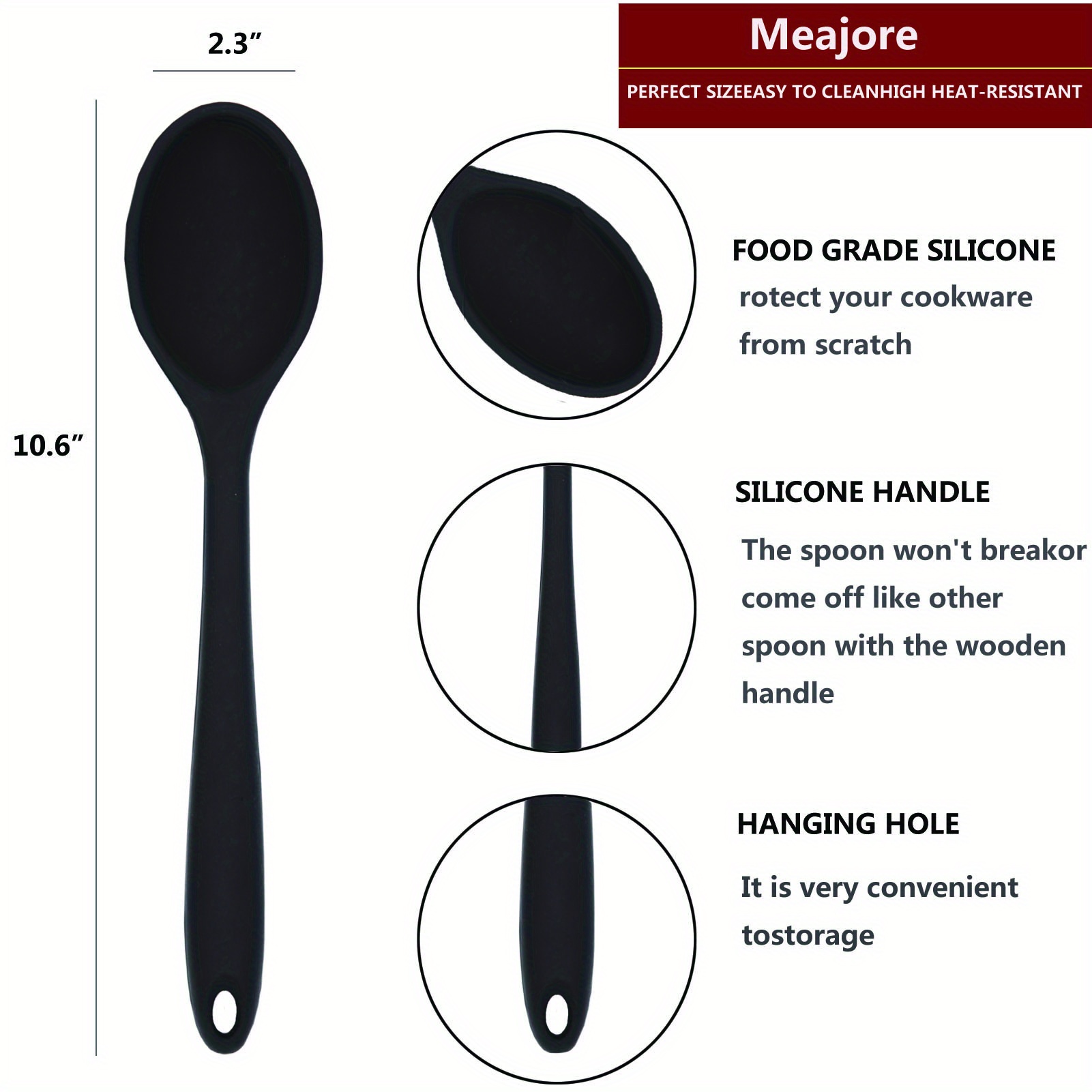 Silicone Spoon, Heat Resistant Spoon, Soup Spoon, Cooking Spoon ...