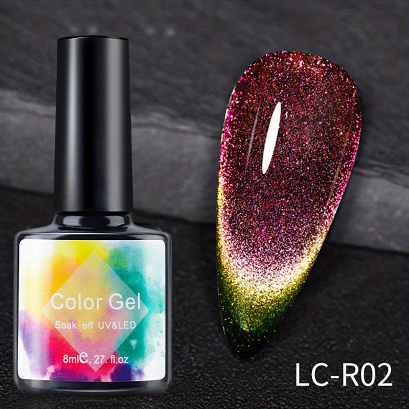 6 Colors 9d Holographic Broken Diamond Cat Magnetic Gel Nail - Temu